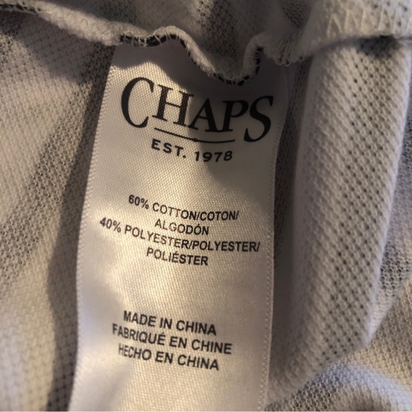 CHAPS Womens Sleeveless Polo Shirt Size Medium Navy & White Striped New - Picture 4 of 7